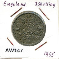 2 SHILLINGS 1955 UK GROßBRITANNIEN GREAT BRITAIN Münze #AW147.D - J. 1 Florin / 2 Schillings