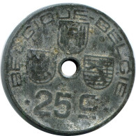 25 CENTIMES 1942 BELGIQUE-BELGIE BELGIEN BELGIUM Münze #AW980.D - 25 Cent