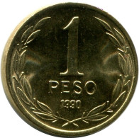 1 PESO 1990 CHILE UNC Münze #M10143.D - Chili