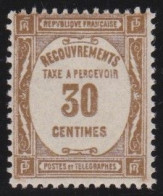 France  .  Y&T   .   Taxe  46     .   *    .      Neuf Avec Gomme - 1859-1959 Usados