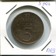 5 MARK 1969 DDR EAST DEUTSCHLAND Münze GERMANY #AR762.D - 5 Mark