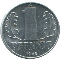 1 PFENNIG 1968 A DDR EAST DEUTSCHLAND Münze GERMANY #AE061.D - 1 Pfennig