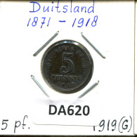 5 PFENNIG 1919 G DEUTSCHLAND Münze GERMANY #DA620.2.D - 5 Renten- & 5 Reichspfennig