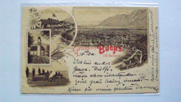 SVIZZERA SUISSE SCHWEIZ POST CARD GRUSS AUS FROM BUCHS ST. GALLEN  POSTMARK DAVOS DORF 1900 - Buchs
