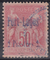 PORT LAGOS : 2P SUR 50c ROSE N° 5 OBLITERATION BLEUE PERLEE LEGERE - COTE 125 € - Used Stamps