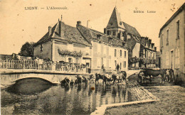 - LIGNY Le CHATEL (89) - Les Vaches à L'abreuvoir Au Pont Du Serein  (animée)  -25383- - Ligny Le Chatel