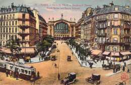 FRANCE - 75 - Paris - Gare Du Nord Et Boulevard Denain - Carte Postale Ancienne - Stations, Underground