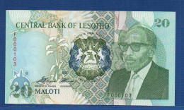 LESOTHO - P.12a – 20 Maloti 1990 UNC, S/n F000103 LOW NUMBER - Lesoto