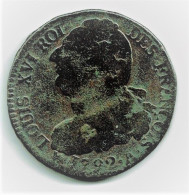 FRANCE / LOUIS XVI / 2 SOLS / 1792 A / AN 4 DE LA LIBERTE /  METAL DE CLOCHE / 22.66 G / 33 Mm - 1791-1792 Constitution (An I)