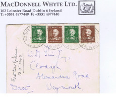 Ireland 1942 Hamilton Quaternions Two Sets On First Day Cover, Neat Mountmellick Cds MOINTEACH MILIC 13 XI 42 - FDC