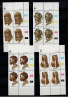 1984 SWA South West Africa Cylinder Blocks Set MNH Thematics Female Headresses  (SB4-018) - Nuovi