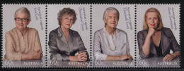 Australia 2011 MNH Sc 3407a 60c Cox, Greer, Evatt, Summers Famous Women Strip - Mint Stamps