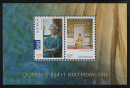 Australia 2011 MNH Sc 3446a QEII Portraits By Dunlop, Harris 85th Birthday Sheet - Mint Stamps