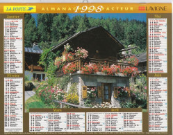 Almanach Du Facteur, Calendrier De La Poste, 1998: JURA: Chalet Fleuri, Alpage Des Aravis Près De La Clusaz. - Grand Format : 1991-00