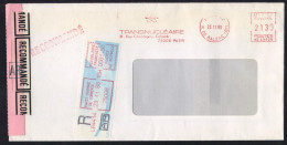 AREVA - TRANSNUCLEAIRE - RADIOACTIVITE / 1988 EMA SUR LETTRE RECOMMANDEE  (ref 7029c) - Atom