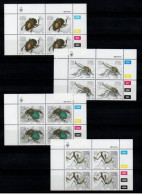 1985 SWA South West Africa Cylinder Blocks Set MNH Thematics Useful Insects (SB4-039) - Unused Stamps