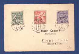 SBZ Postkarte - Provinz Sachsen Wiederaufbau - Wolfen (Kr. Bitterfeld) 8.3.46 --> Ziegenhain (1CTX-964) - Cartas & Documentos