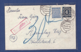 SBZ Brief - Nachgebühr - Mischfrankatur Kontrolrat-Ziffern + West-Sachsen - Zwickau 22.3.47 (CTX-978) - Storia Postale