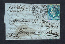 LE FRANKLIN Certain -  BALLON MONTE YT N°29/GC 892 De PARIS Pour TOURNON-St-MARTIN 3-12-70 - Signé/CERTIFICAT - Oorlog 1870