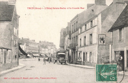 61 Trun Hotel Sainte Barbe Et La Grande Rue CPA  Camion Pub Publicité Picon , Cachet 1914 - Trun