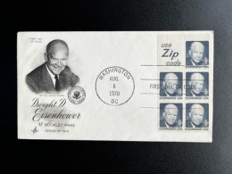 UNITED STATES USA 1970 FDC DWIGHT D. EISENHOWER BOOKLET PANE VERENIGDE STATEN AMERIKA AMERICA - 1961-1970