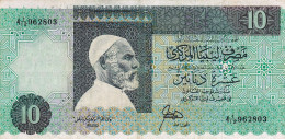 LIBYA 10 DINARS ND 1989 P-56 VF "free Shipping Via Registered Air Mail" - Libië