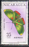 NICARAGUA 1967 AIR POST MAIL AIRMAIL BUTTERFLIES FARFALLE BUTTERFLY LYMNIAS PIXA 35c USED USATO OBLITERE' - Nicaragua
