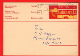 HA2-29 Entier Postal Ganzsache Helvetia 40 Rp Postauto. Gelaufen 1981 Solothurn Nach Worb - Entiers Postaux