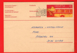 HA2-31 Entier Postal Ganzsache Helvetia 40 Rp Postauto. Gelaufen Luzern Nach Worb - Entiers Postaux