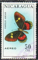NICARAGUA 1967 AIR POST MAIL AIRMAIL BUTTERFLIES FARFALLE BUTTERFLY PAPILIO ARCAS 50c USED USATO OBLITERE' - Nicaragua