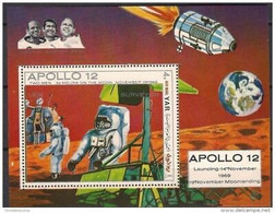 Yemen 1970 Space Apollo 12 Moonlanding Rocket Astronauts M/s MNH - Andere & Zonder Classificatie