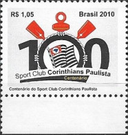 BRAZIL - CENTENARY OF SPORT CLUB CORINTHIANS PAULISTA (SOCCER) 2010 - MNH - Clubs Mythiques