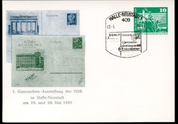 GANZSACHEN-AUSSTELLUNG DDR PP16 D2/035a Privat-Postkarte Halle-Neustadt Sost. 1979  NGK 5,00 € - Esposizioni Filateliche