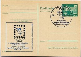 DDR P79-3-80 C104 Postkarte PRIVATER ZUDRUCK Junge Philatelisten Plau Sost. 1980 - Esposizioni Filateliche