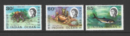 BIOT 1970 Later Issued Marine Life Definitives 30c  60c & 85c Values MNH - Brits Indische Oceaanterritorium