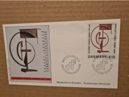 LETTRE DANEMARK FDC 1988 HOMMAGE A LEON DEGAND ROBERT JACOBSEN COPENHAGUE - Briefe U. Dokumente