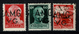 Ref 1610 - 1945/47 Italy Venezia Giulia - 3 X Used Stamps With Displaced Overprints - Usados