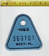 LADE D - FIETSPLAAT - 1983  -  WEST-VL - - Number Plates