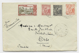 GUYANE 40C+ 30C+40CX2 LETTRE COVER CAYENNE 1934 POUE SUISSE VIA PARAMARIBO - Storia Postale