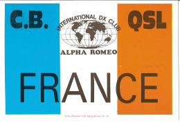 CARTE RADIO - CLUB ALPHA ROMEO - 66010 PERPIGNAN CEDEX - C.B. QSL FRANCE - Radio