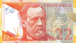 22 Francs Louis Pasteur 2022 Unc Specimen Signature - Fiktive & Specimen