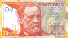 22 Francs Louis Pasteur 2022 Unc Specimen Signature - Fictifs & Spécimens