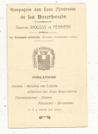 Publicité , Type Cp , Compagnie Des Eaux Minérales De La BOURBOULE, Sources CHOUSSY Et FERRIERE, DEBOVE Médecin - Pubblicitari