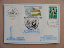 Sale! Post Card Carte Uno United Nations Mixed Post Stamps Hungary Flags 1980 - Covers & Documents