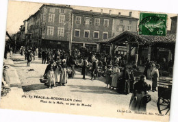 CPA AK LE PÉAGE-DE-ROUSSILLON - Place De La Halle Un Jour De Marche (210351) - Roussillon