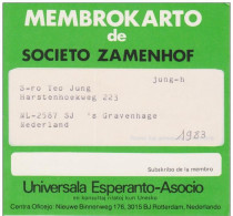 AKEO 106 Esperanto Card Zamenhof Society Owned By Teo Jung / Societo Zamenhof De Teo Jung 1983 - Esperanto
