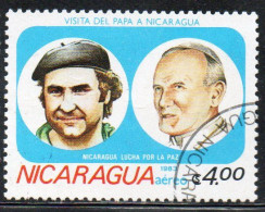 NICARAGUA 1983 AIR POST MAIL AIRMAIL VISIT OF POPE JOHN PAUL II PRESIDENT RAFAEL RIVA 4cor USED USATO OBLITERE' - Nicaragua