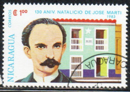 NICARAGUA 1983 CUBAN INDEPENDENCE HERO JOSE MARTI 1cor USED USATO OBLITERE' - Nicaragua