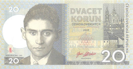 Ceskoslovenska Republika 20 Korun 2019 Unc Franz Kafka 1883 - 1924 Unc Specimen - Fictifs & Spécimens