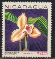 NICARAGUA 1967 AIR POST MAIL AIRMAIL FLORA NATIONAL FLOWERS MONJA BLANCA WHITE NUN ORCHID 40c USED USATO OBLITERE' - Nicaragua